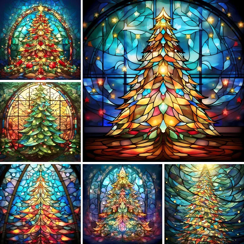 

Набор для алмазной живописи 5D «сделай сам» с цифрами, Рождественская елка, алмазная вышивка, вышивка крестиком, рукоделие, наклейка на стену, Декор