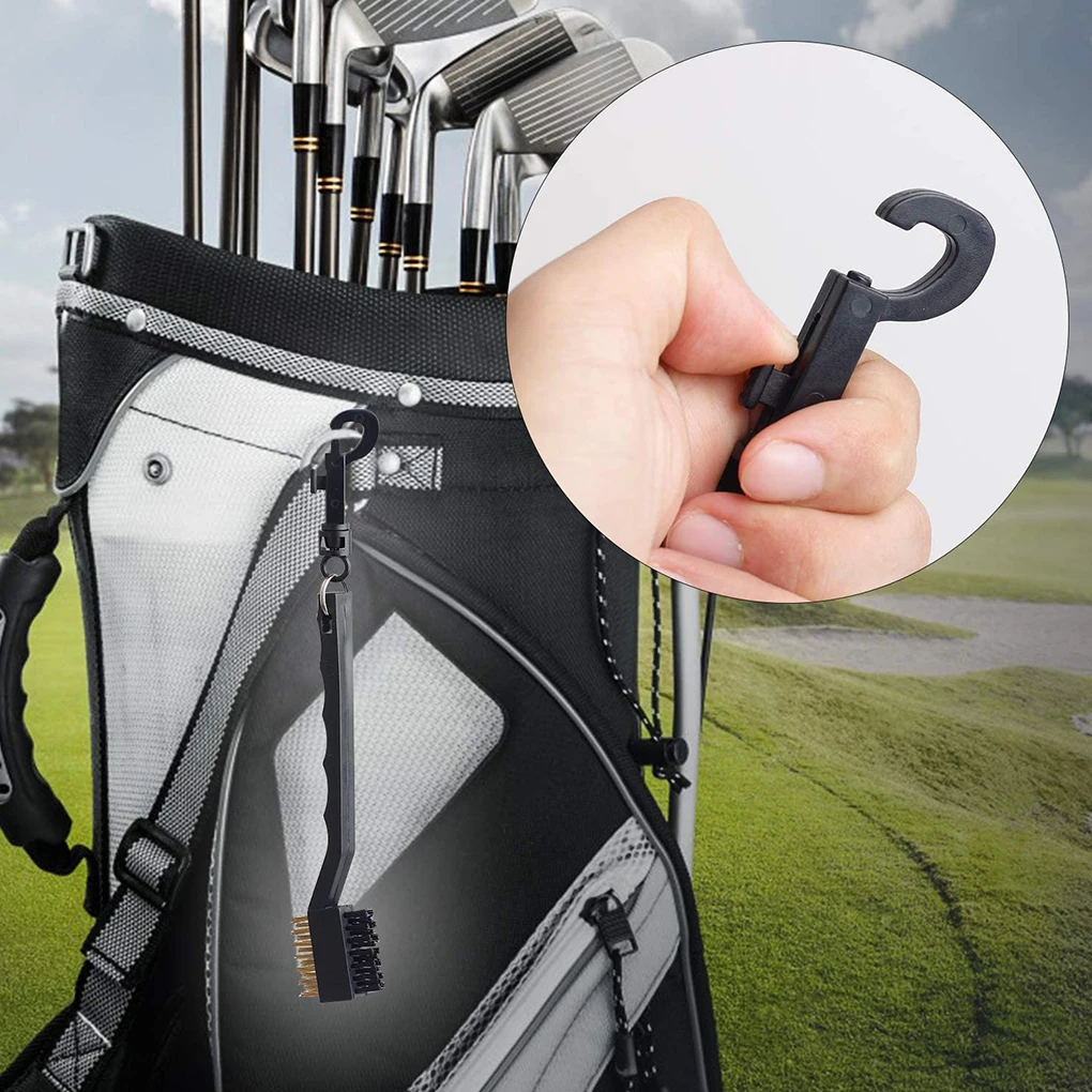 

Double-sided Groove Brush Golf Club Brush Portable Golf Club Groove Scrubber with Snap Clip