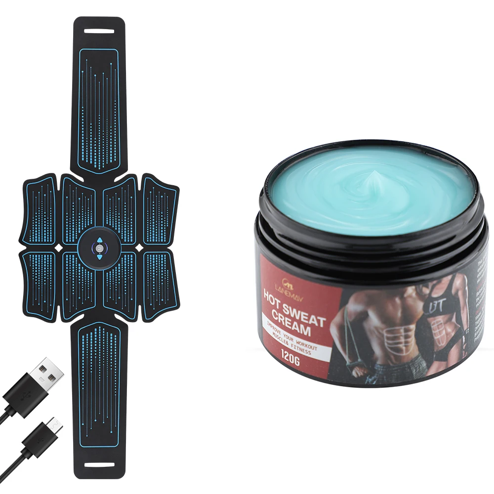 Пояс-тренажер ABS + крем для сжигания жира устройство массажа тела похудения и