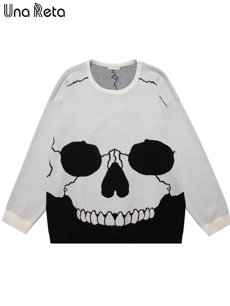 

Una Reta Sweater Men Streetwear Autumn Winter Pull Homme Casual Pullover Knitted Sweater Couple Oversized Sweater