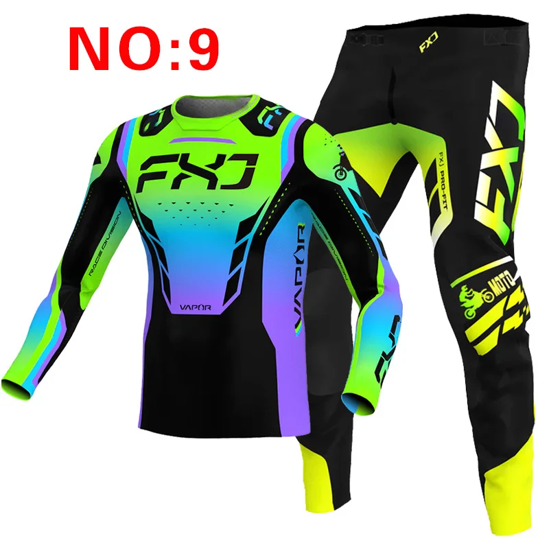 

НОВЫЙ комплект снаряжения для эндуро для мотокросса FXJ 2025 mx, трикотажные штаны, мотоциклетная одежда, гоночный костюм для гонок на велосипеде, внедорожное оборудование, индивидуальный заказ