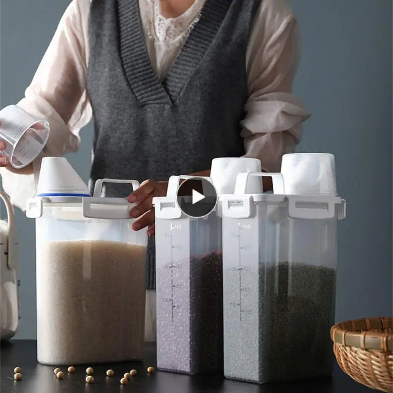 

Seal High Quality Material Storage Tank Transparent Storage Cans Transparent Pot Body Rice Bucket Home Supplies Food Grade