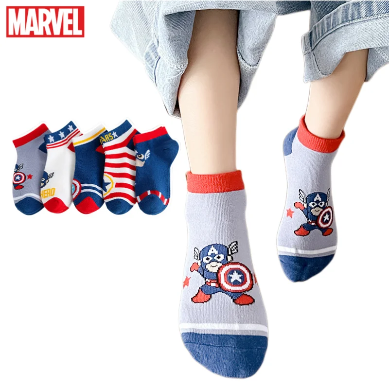 

Marvel Spider-Man Captain America Anime Peripherals Kawaii Cute Cartoon Figure Children's Socks Creative Baby Socks Wholesale