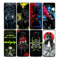 bright black cover cool man antigas mask phone case for huawei y6 y7 y9 y5p y6p y8s y8p y9a y7a mate 10 20 40 pro rs silicone