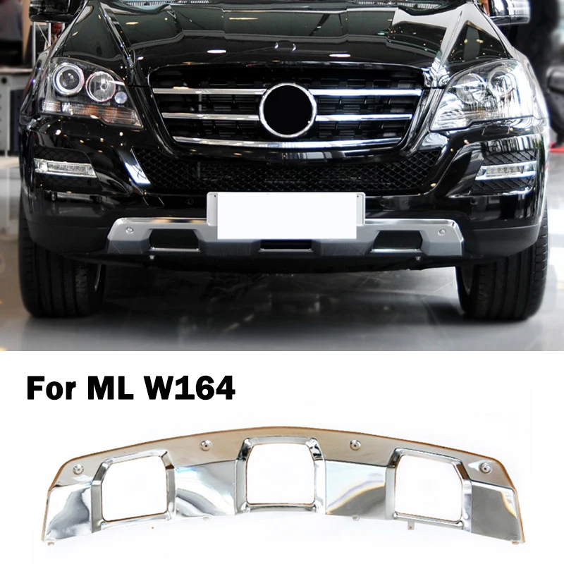 A1648855223 Front Bumper Chromed Chromium Trim Lip Spoiler Diffuser For Mercedes Benz M Class ML W164 ML300 ML350 ML500 ML450
