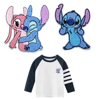 cartoon lilo stitch embroidery cloth stickers disney bags clothes diy accessories kids pants hole repair iron on patches
