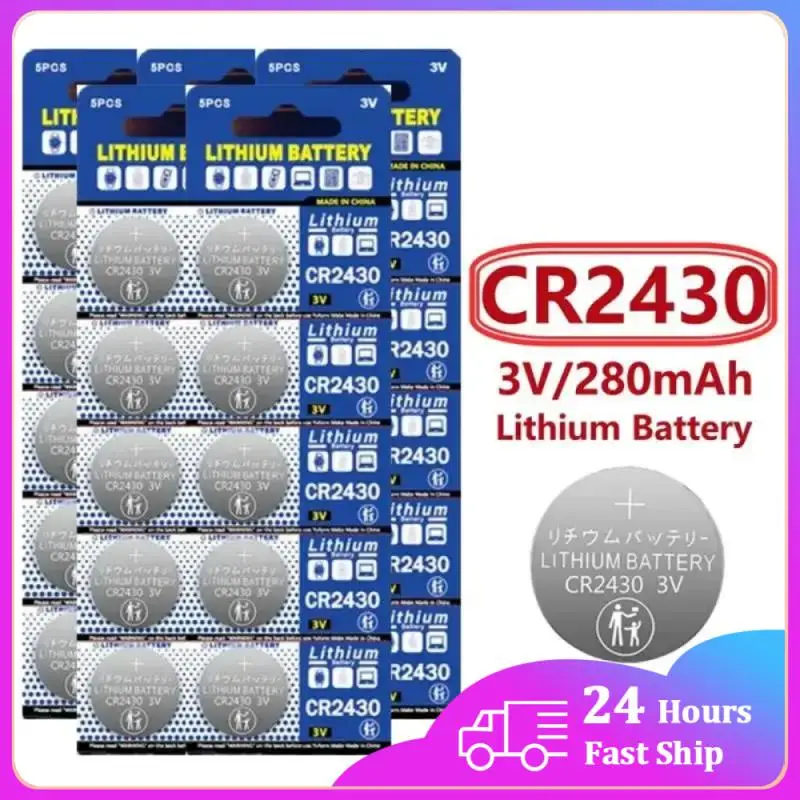 Новый CR2430 3 в литиевый аккумулятор CR 2430 DL2430 BR2430 280 мАч кнопочный Аккумулятор для