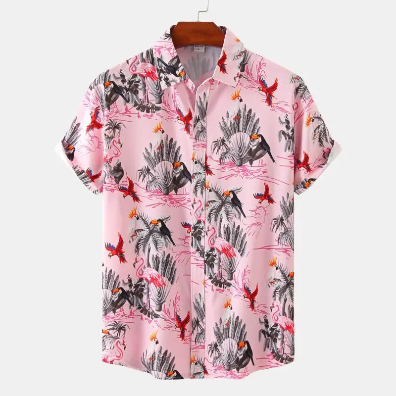 

Summer New Fashion Men's Printed Shirt Slim Fit Short Sleeve Shirt Casual Large Short Sleeve Shirt Men