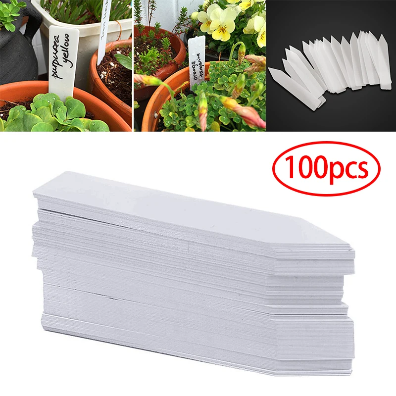 100pcs Garden Plant Tags Nursery Seedling Tray Markers Flower Pots Landing Signs Garden Decoration Accessories Plastic Labels