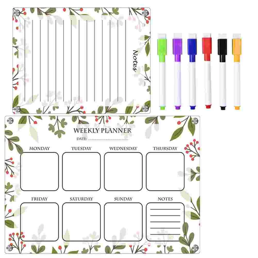 

Magnetic Message Board Acrylic Writing Kitchen Fridge Dry Erase Refrigerator List Planning