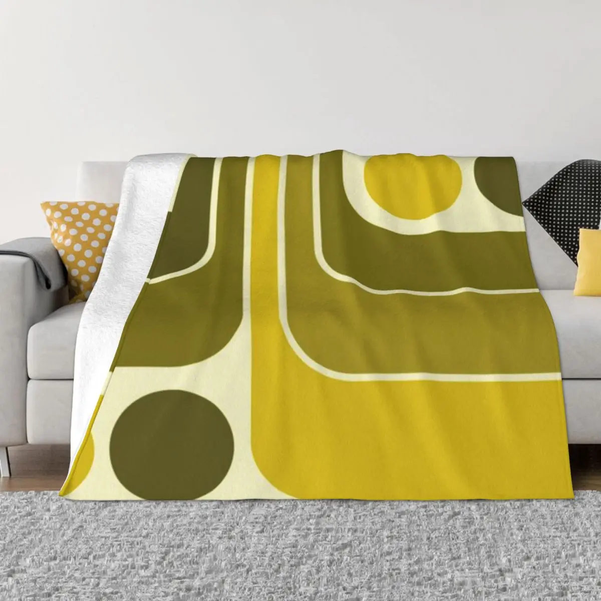 Ультрамягкое одеяло из микрофлиса в стиле ретро с геометрическим дизайном 622.