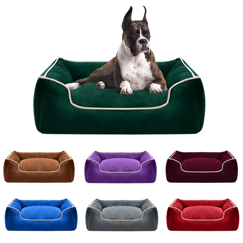 

Large Dog Bed Thickened Square Plush Kennel Medium Small Dog Sofa Bed Warm Nonslip Sofa for Dog Kennel Square Bed Sleep Cat Nest