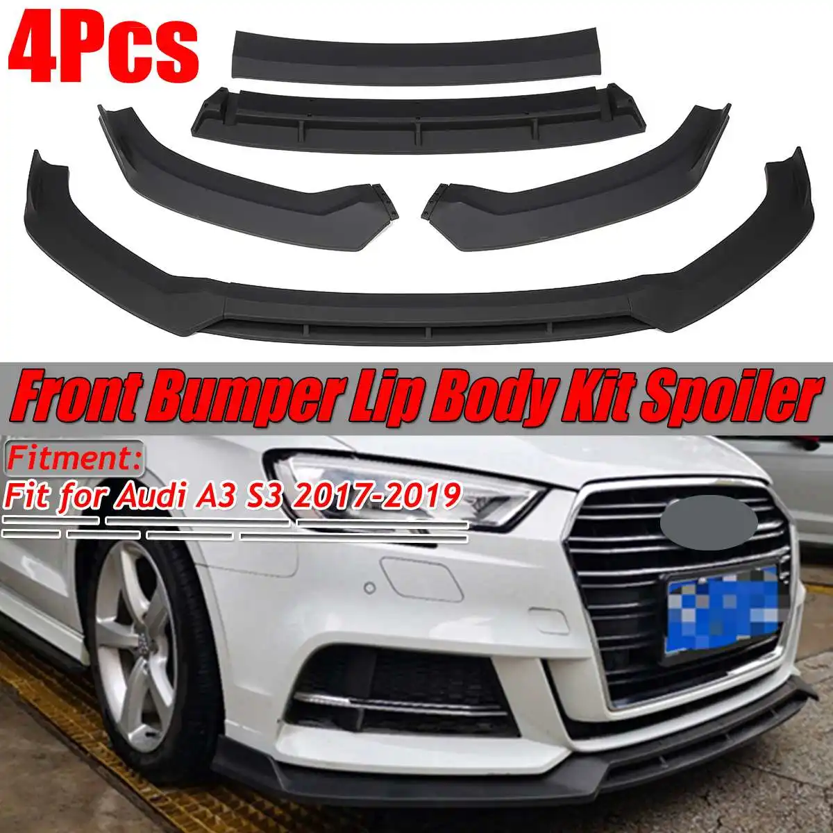 

4 шт., автомобильный передний бампер для Audi A3 S-line / S3 2017-2019
