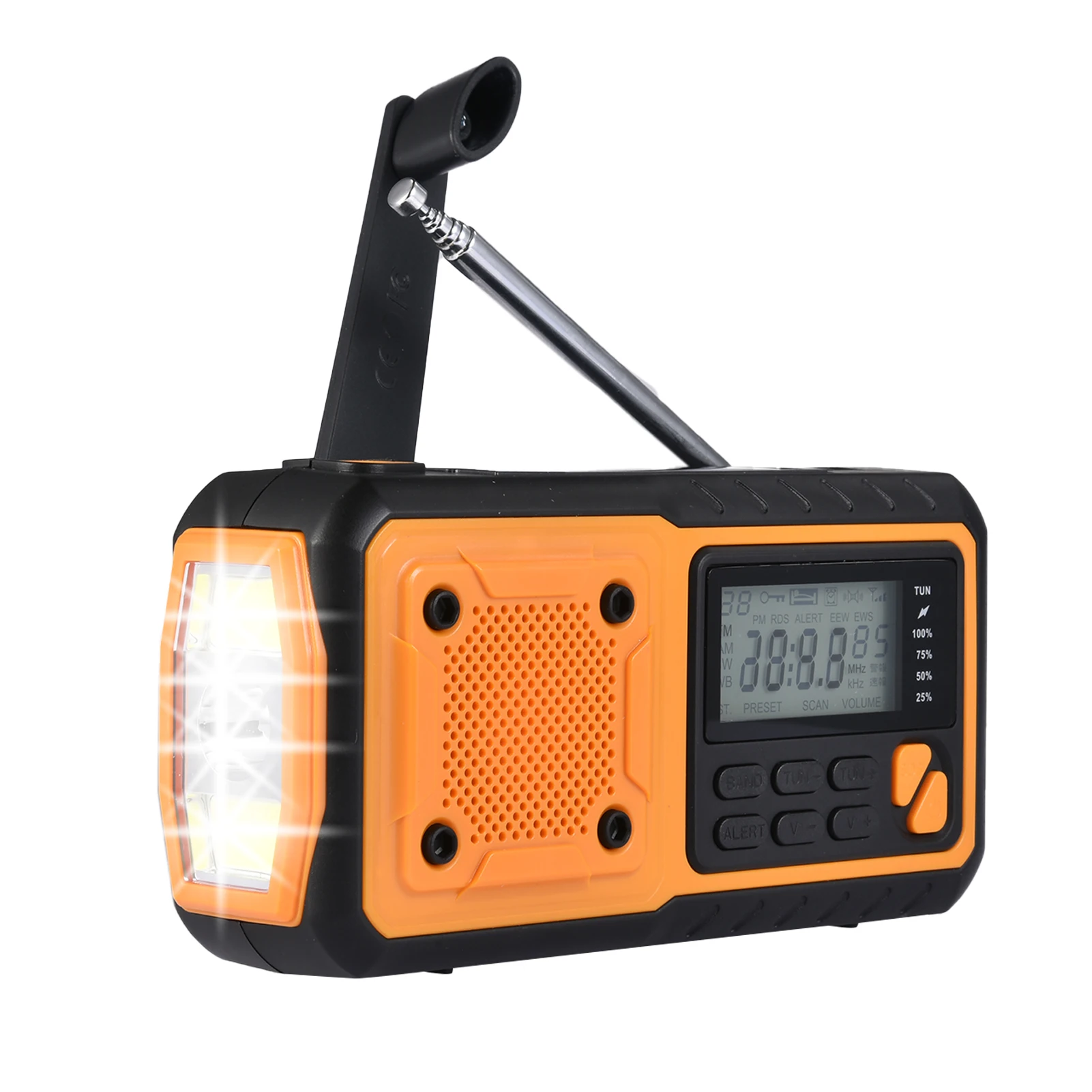 

4000mAh Emergency Weather Radio Portable Solar Hand Crank Radios NOAA FM/AM Camping Outdoor Tools With Flashlight SOS Alarm