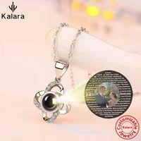 anniversary gift charm pendant projection necklace family friends clavicle chain for women customize photo name lover choker