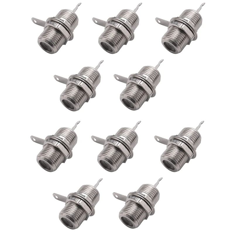 

50 Pcs F Type Panel Mounted Socket Female Jack Solder Connector Adapter