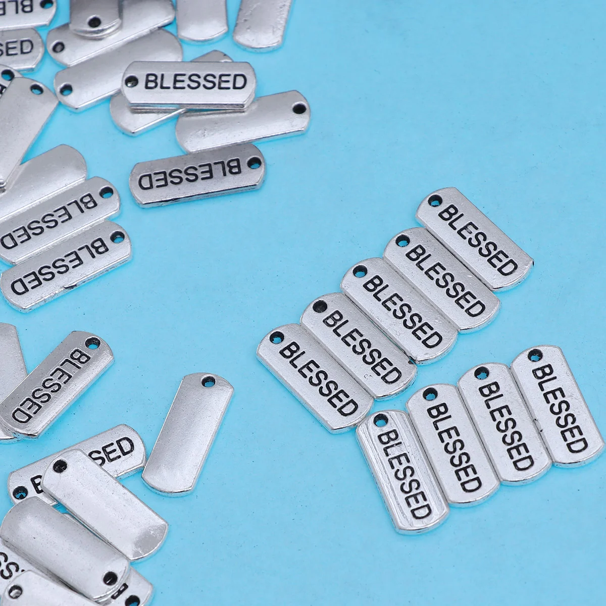 

100pcs Inspiration Words Charms Blessed Motivational Charms Inspirational Message Charm Pendants Necklace Bracelet Jewelry