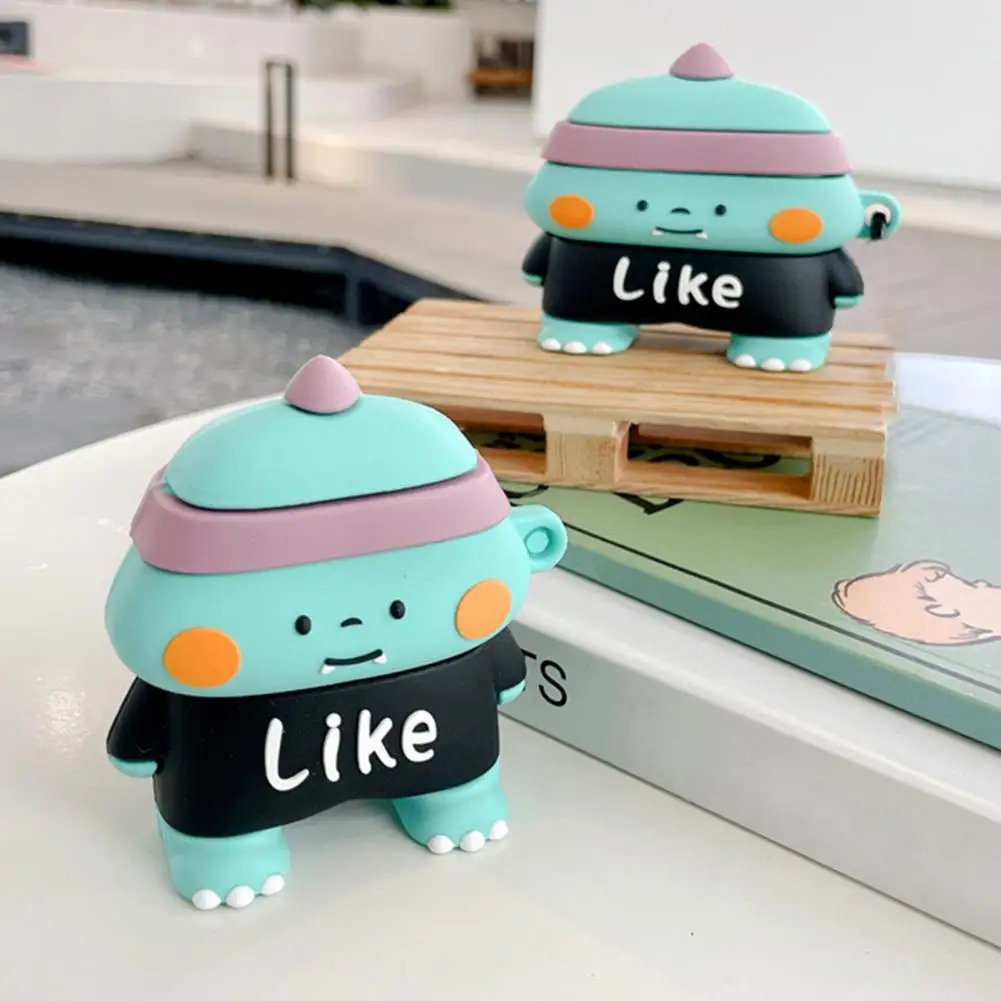 

Earphone Box Soft Silicone for AirPods1/2 Impact-Resistant Cartoon Dinosaur-Shaped Earphone Protective Case for AirPods1/2