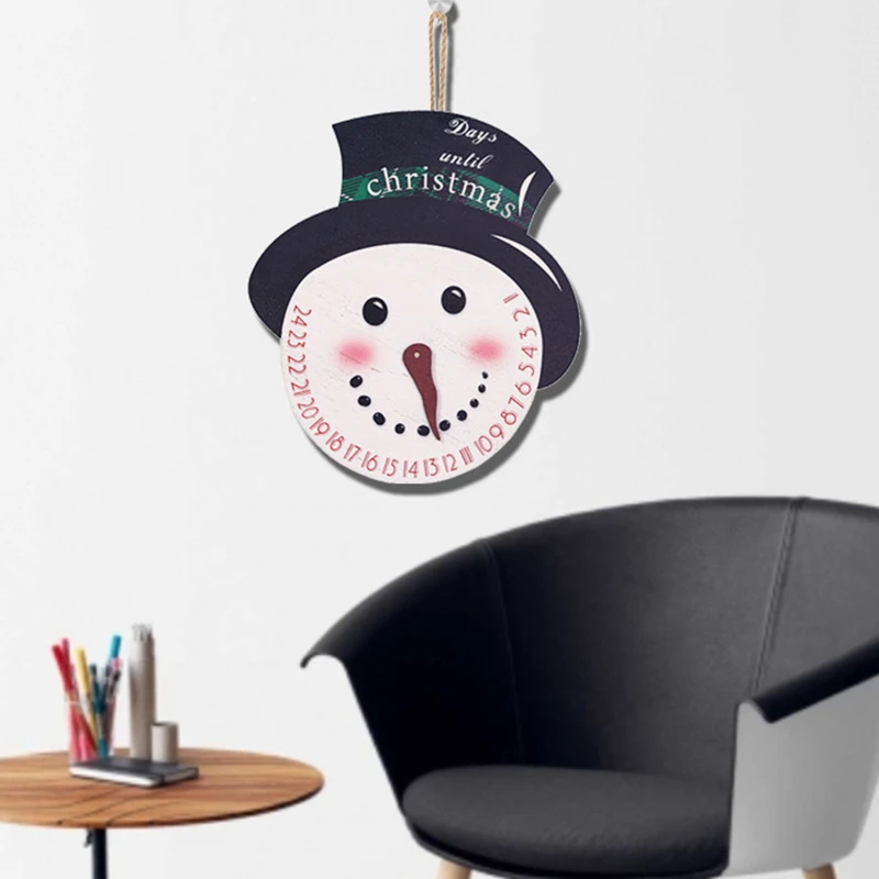 Снеговик Лось комнатные украшения деревянные часы для рукоделия Рождественская