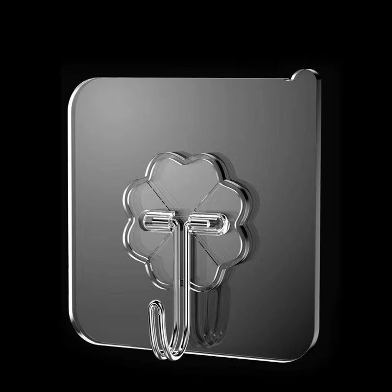 

Transparent Door Universal Hook Household Hook Kitchen Strong Hook Seamless Free Punch 50/300pcs Waterproof Strong Bathroom Wall
