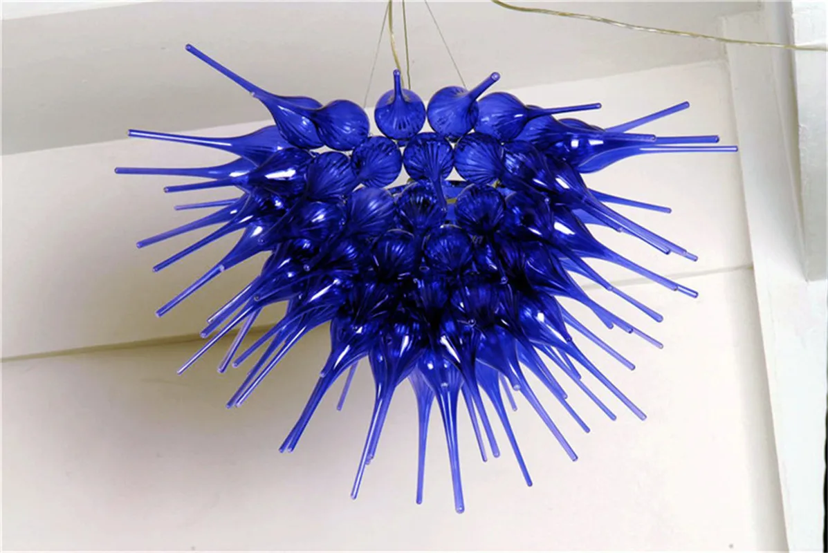 

Special Design Pendant Ceiling Lamp Living Room Stained Colored Blown Glass Chandelier