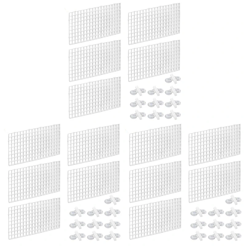 30PCS Aquarium Divider Fish Tank Divider Filter Grids Separation Grid Tray Isolation Board Grid With 60 PCS Sucker Clips