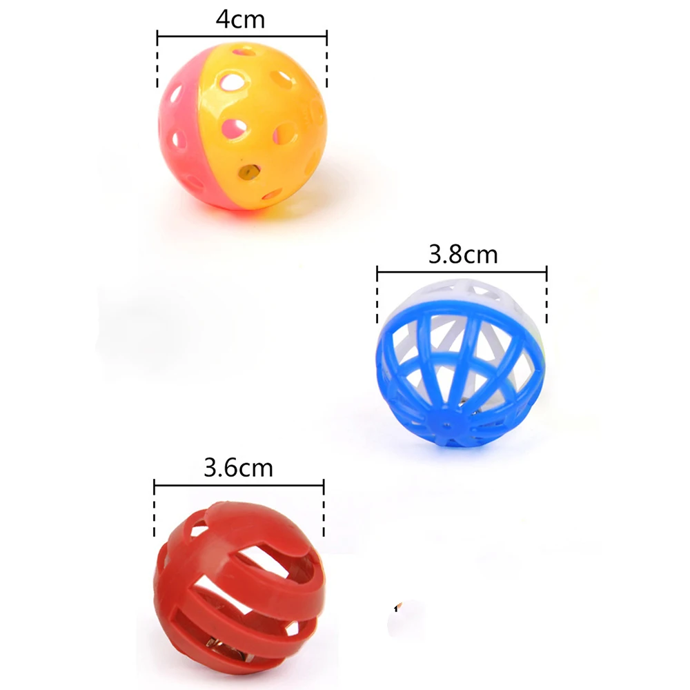 10 шт. красочные пластиковые колокольчики домашние игровые шарики с котенком и