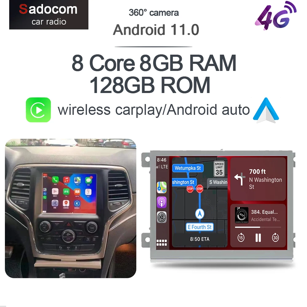 IPS Carplay 2Din Android 11 автомобильное радио для Dodge Challenger Charger Durango RAM 1500 2500 JEEP Grand Cherokee