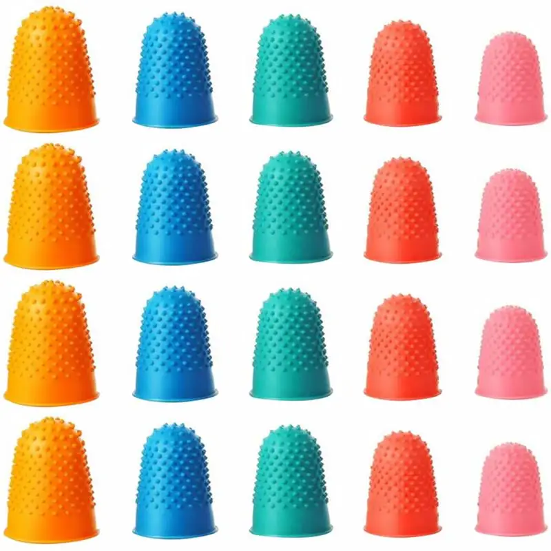 

20pcs Finger Silicone Protector Cover Thumb Protectors Cap Covers Cuts Sleeves Support