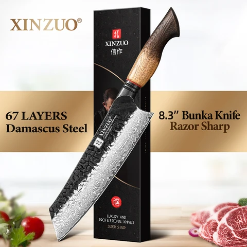 Нож-булька XINZUO из дамасской стали