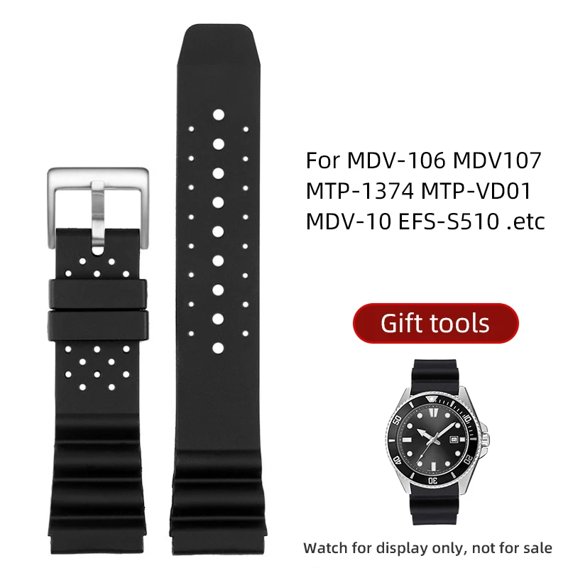 Для Casio Marlin MDV-106 Duro MDv107 MTP-1374 MTP-VD01 MDV-10 EFS-S510 резиновый ремешок 22 мм мягкий
