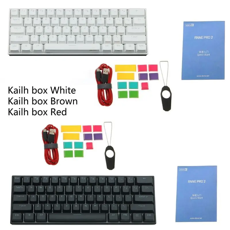 

Механическая игровая клавиатура, 61 клавиша, 16 миллионов цветов, RGB подсветка, программируемая, для ПК/геймера, Kailh Box Switch