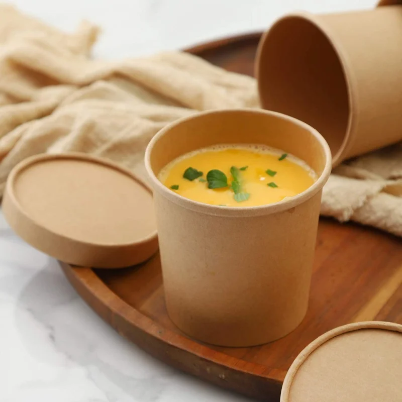 

12oz disposable paper soup bowls Professional walls ice cream other food & beverage with Lid and Spoon Manufacturer