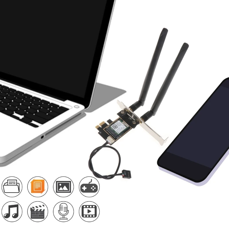 

Сетевой адаптер 7265AC PCIe, беспроводная карта переменного тока, Wi-Fi, настольный комплект 2,4/5G 802.11ac