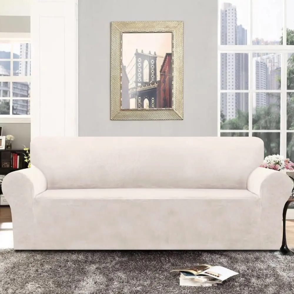 

Velvet Stretch Sofa Covers for 3 Cushion Couch Sofa Slipcovers Couch Covers Furniture Protector Covers Soft Thick Plush