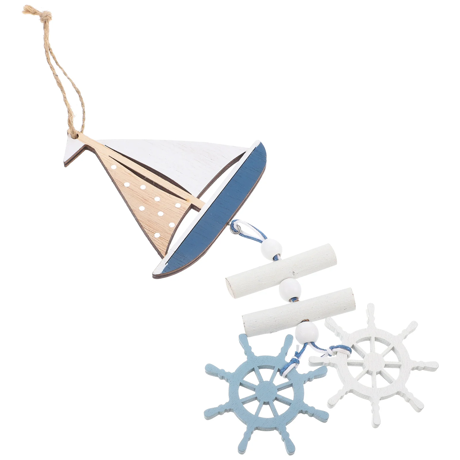 

Nautical Style Pendant Wooden Boat Ship Wheel Rudder Pendant Wall Decoration