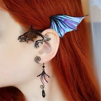 1pc charm butterfly trendy crystal ear hook fashion single left earring fishtail ear clip ear sleeve pendant without perforation