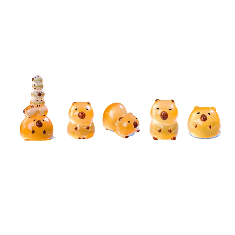 

KINGONEDOM Светящиеся мини-капибары из смолы 5 шт.