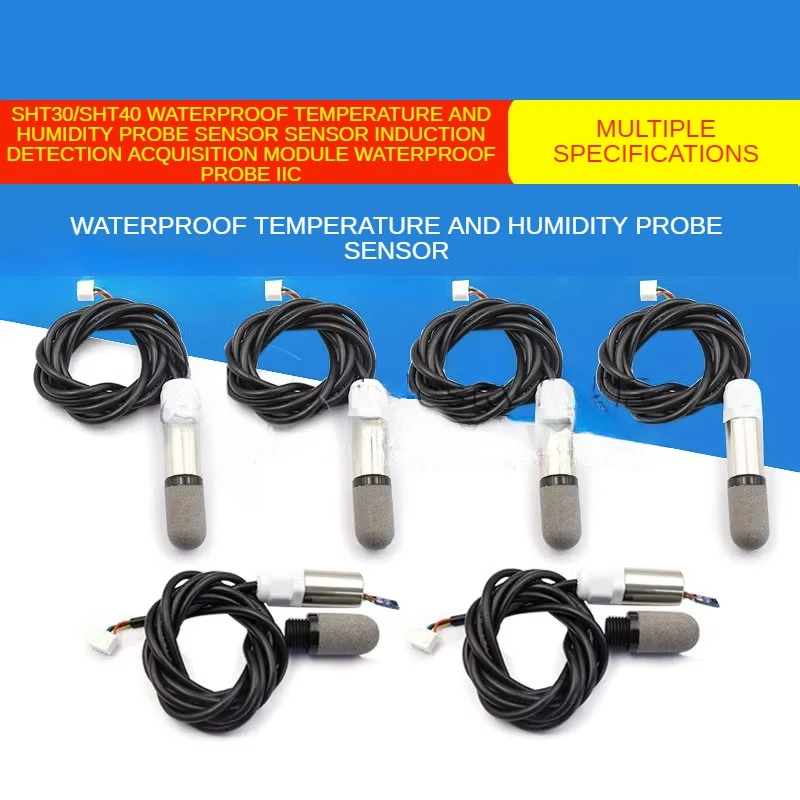 

SHT30/SHT40 Waterproof Temperature and Humidity Probe Sensor Sensor Induction Detection Acquisition Module Waterproof Probe IIC