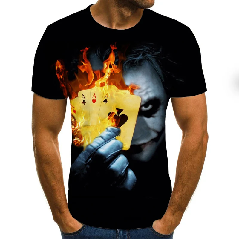 

Funny Clown T Shirt Men Short Sleeve O Neck 3D Print T-shirt Summer Fashion Casual Top
