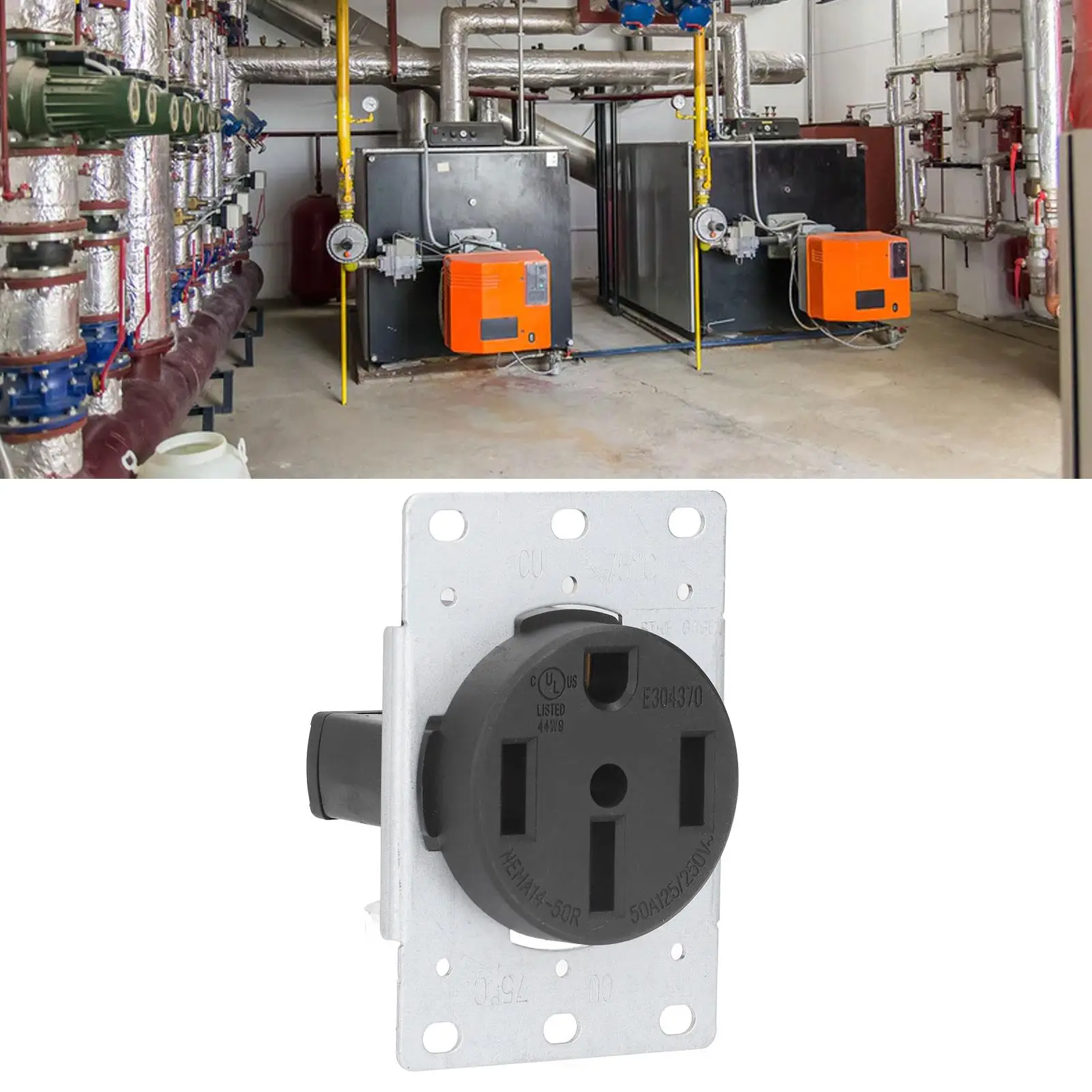 Промышленная розетка NEMA 14-50R 125 В/250 В стандарт США с 4 отверстиями