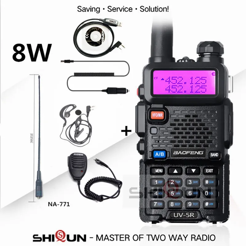 Optional 5W 8W Baofeng UV-5R Walkie Talkie 10 km Baofeng uv5r walkie-talkie hunting Radio uv 5r Baofeng UV-9R UV-82 UV-8HX UV-XR