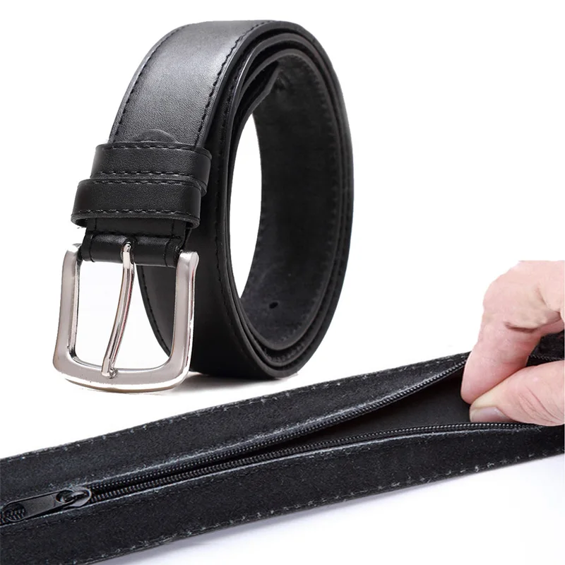 Travel Cash Hidden Belt 125cm Anti Theft Waist Bag Men PU Leather Pin Buckle Waist Packs Women Outdoor Hiding Strap Belt Daily