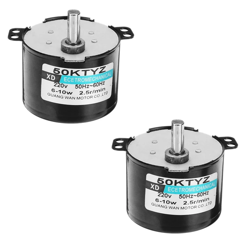 

2X 50Ktyz Ac220v 10W 0.5A 2.5R/ Min Permanent Magnet Synchronous Motor Ac Gear Reduction Motor Cw / Ccw