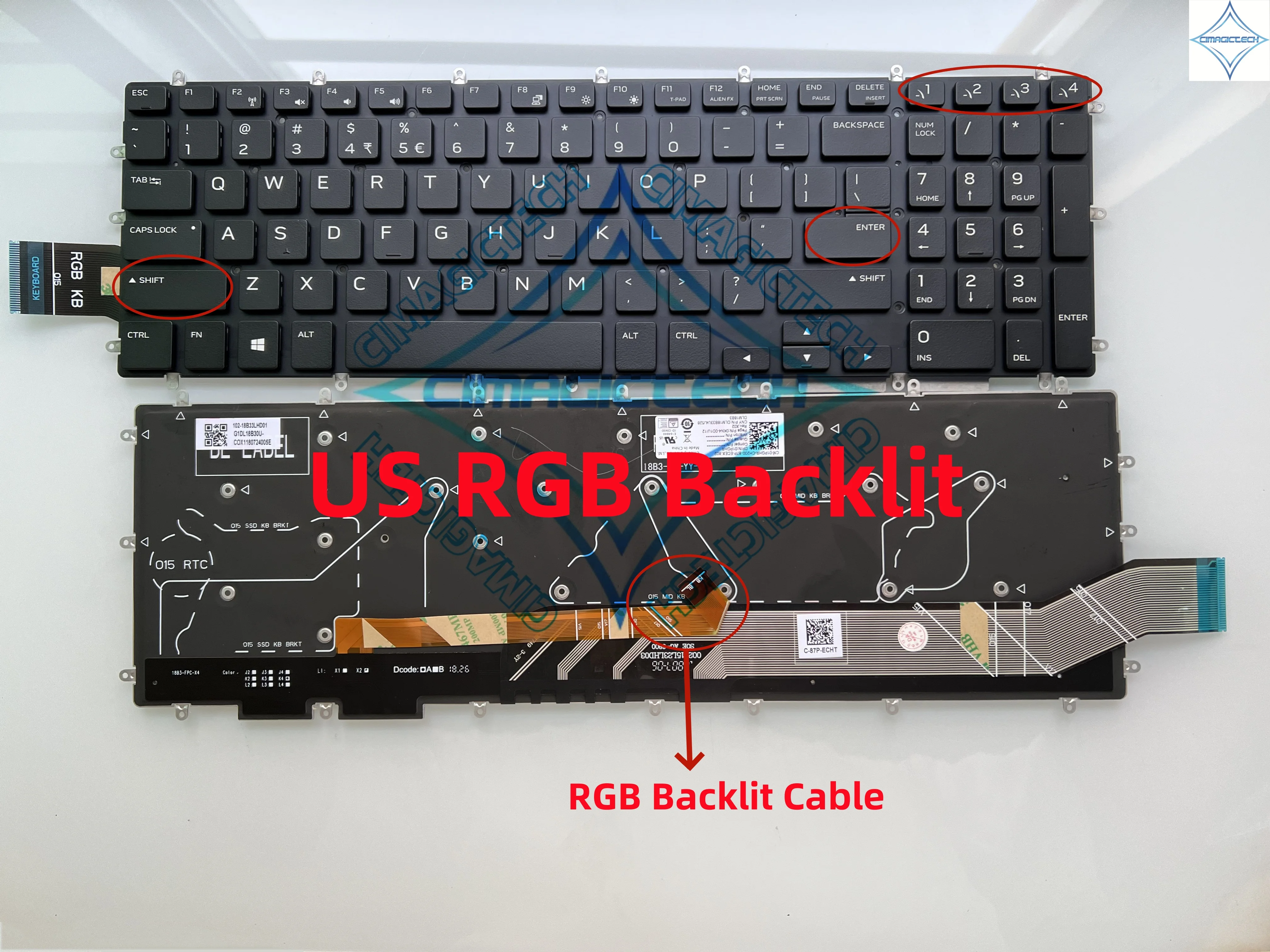 Новая американская русская арабская RGB-подсветка для клавиатуры Dell Alienware M15 R1 M17 2019