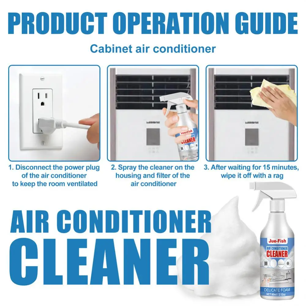 

60ML Foaming Sprayer Air Conditioner Cleaner Multipurpose No Washing Cleaning Agent Clean For Car Radiator Fan Blade