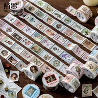 2 5cmx5m vintage flower stamp masking washi tape decorative journal scrapbook plannercraft label stickers aesthetic stationery