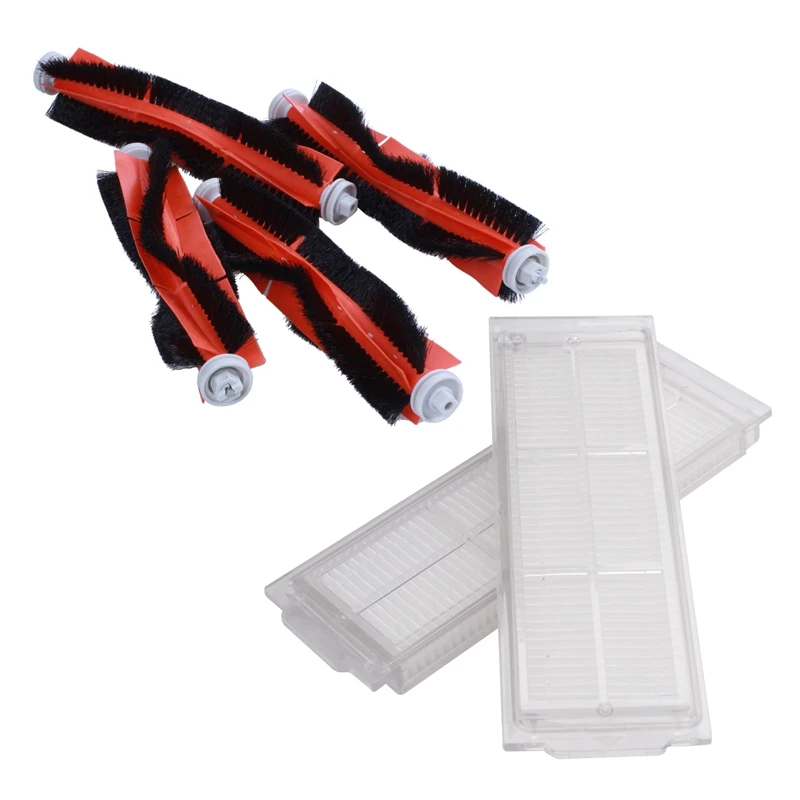 

4 Pcs Roller Brush Suitable For Xiaomi Robot Vacuum Cleaner With 10Pcs Hepa Filter For Xiaomi Robot Vacuum Cleaner