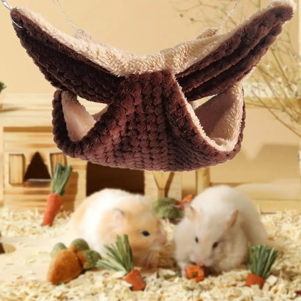 

Premium Pet Bed Skin-touch Hamster Nest Hanging Autumn Winter Solid Color Fleece Pet Sleeping Bag Playing