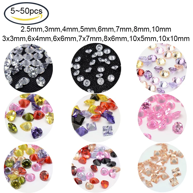 

5 ~ 50 шт., кабошоны из Кубического циркония в форме бриллианта класса A Rivoli Xilion, граненые украшения для ювелирных изделий, украшение «сделай са...